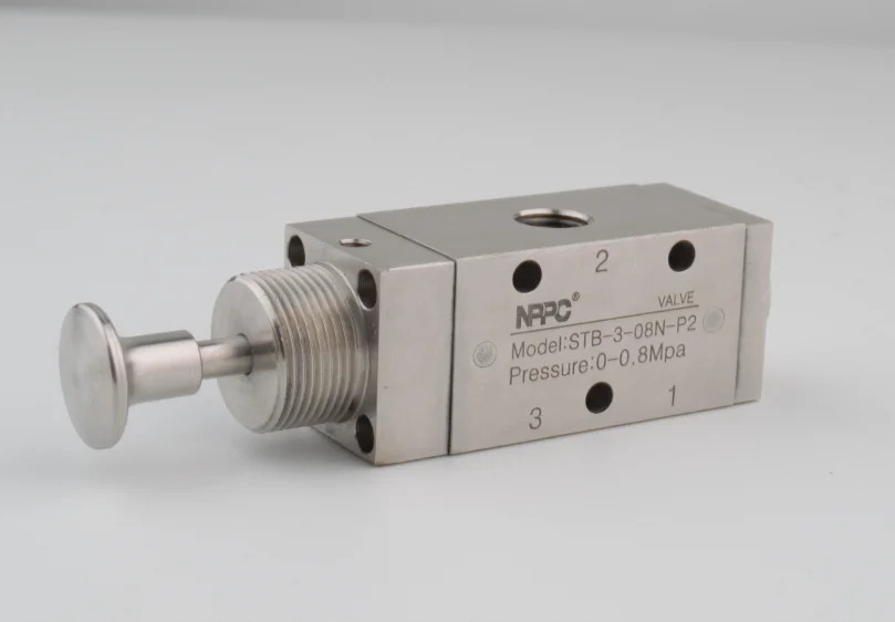NPPC SUS316 STB 시리즈 스테인레스 스틸 기계식 밸브 3포트 NPT1/4 핸드 풀