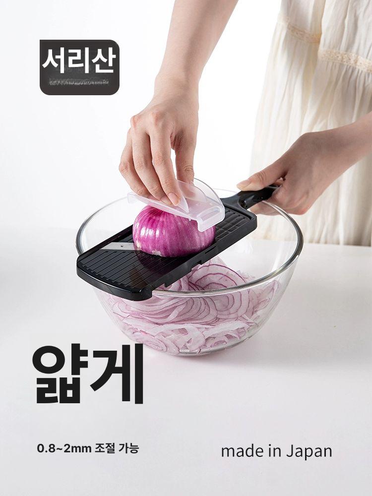 손잡이 만능 스테인리스 강판 슬라이서 양배추 채썰기 3단조절 슬라이서+손 보호대 - 상세 이미지 2