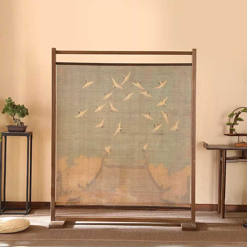 동양화 파티션 민화 가벽 전통 우드 패턴 배경 한식당 180x150cm 천리강산도 이미지 7