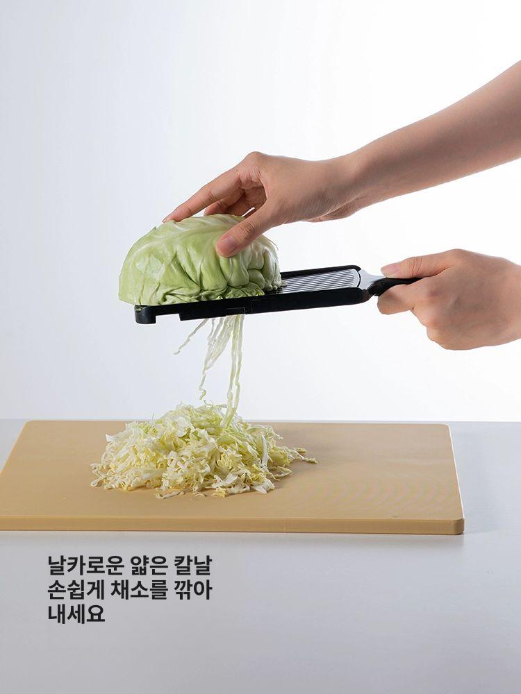 손잡이 만능 스테인리스 강판 슬라이서 양배추 채썰기 3단조절 슬라이서+손 보호대 - 상세 이미지 4