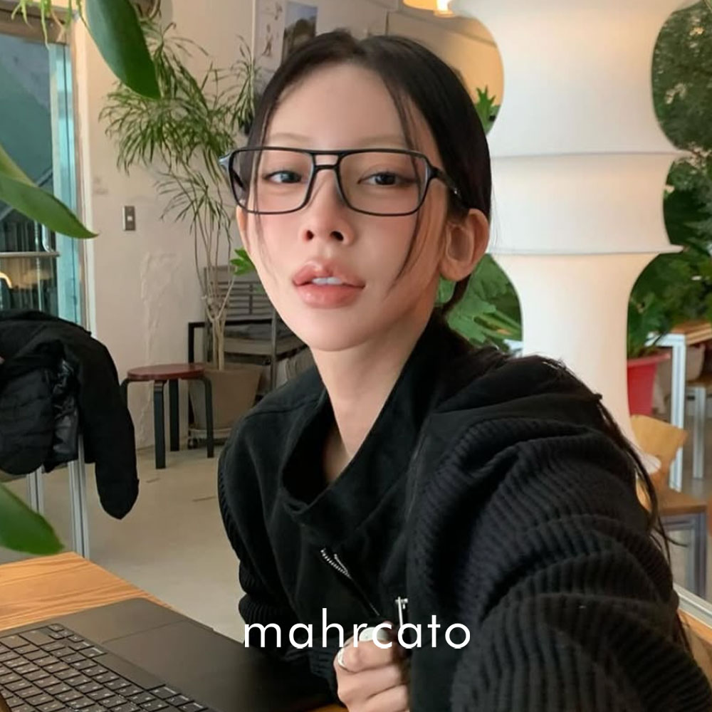 마르카토 레오 leo c001 블랙 사각 긱시크 투브릿지 뿔테 안경테 - 상세 이미지 3