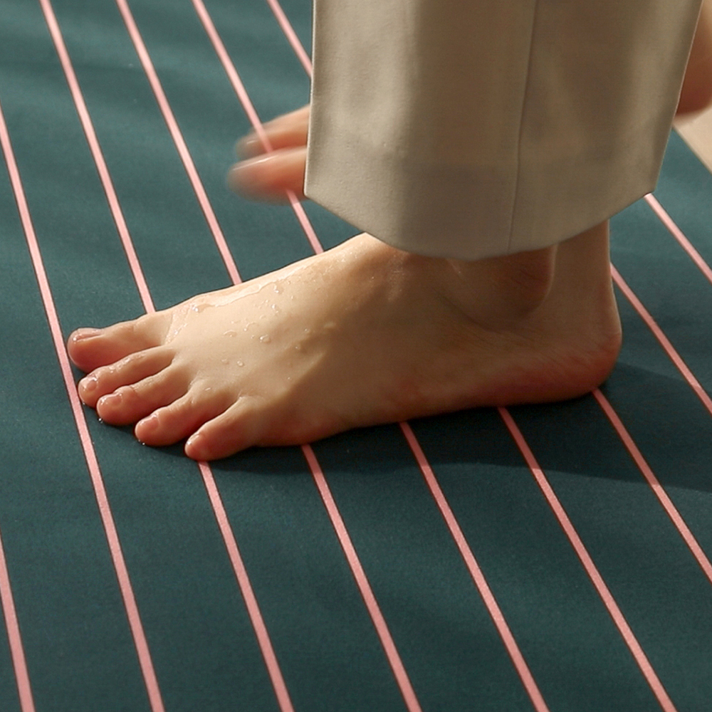 도온도프 주방 매트 빨아쓰는 규조토 발매트 욕실 현관 베란다 싱크대 도트딥그린, 45x210cm