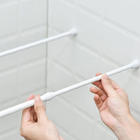 DAMAON 실내 창문 욕실 주방 수납장 선반 틈새 조절식 텐션 압축 막대 봉