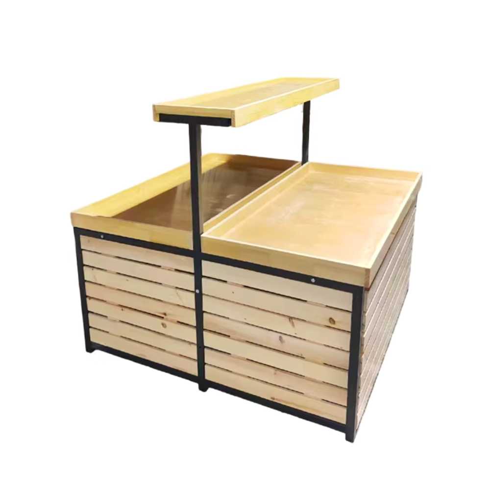 과일 진열대 과일매대 우드 빵 경사형 슈퍼마켓 야채 120x80cm 원목 - 상세 이미지 5