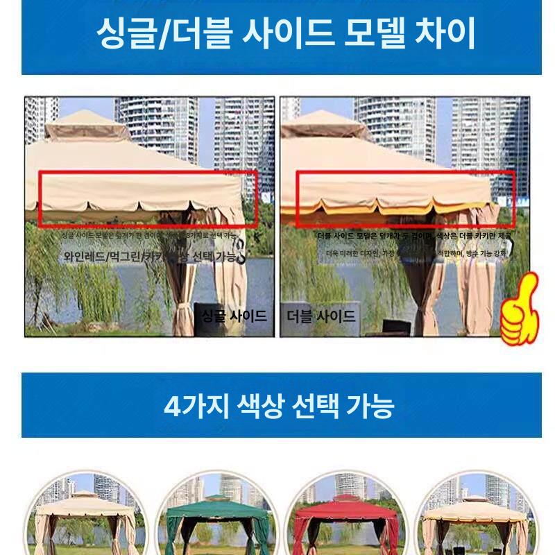 접이식 캐노피 대형 이동식 텐트 야외 그늘막 옥상 대여 클래식 단면 2.5 기둥 2.5m 포함 8cm - 상세 이미지 2