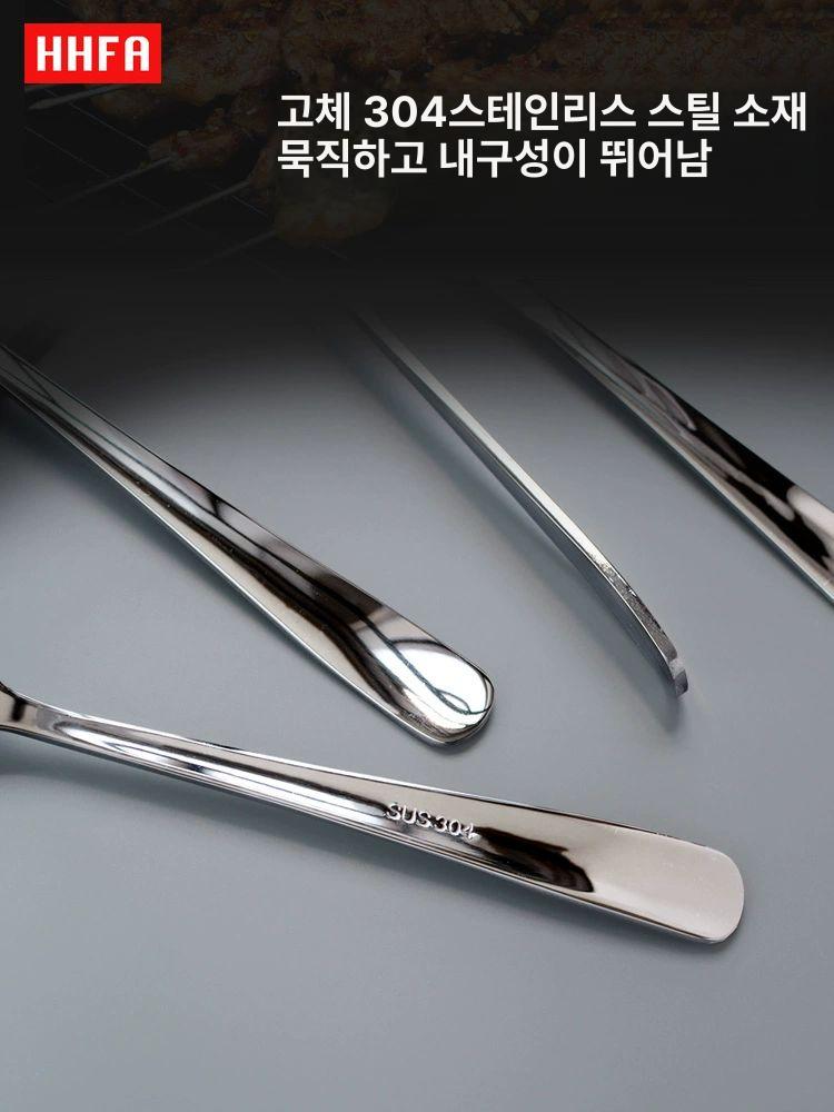꼬치 포크 갈퀴 스텐 바베큐 모양 스테인레스 고기 과일 분할 내추럴 컬러 4개 세트 - 상세 이미지 3