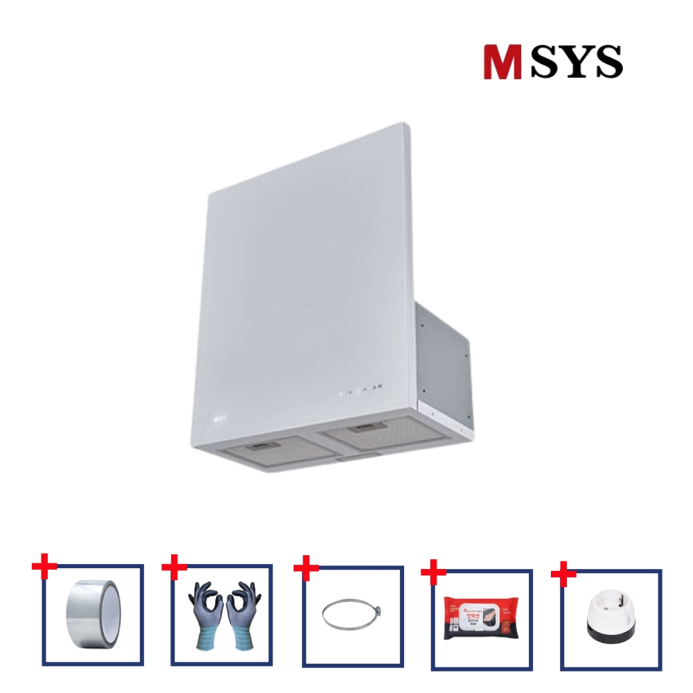 한샘 MSYS 엠시스 화이트 글라스 후드 HDC-MSG60WH 통후드 600장용 - 상품 이미지