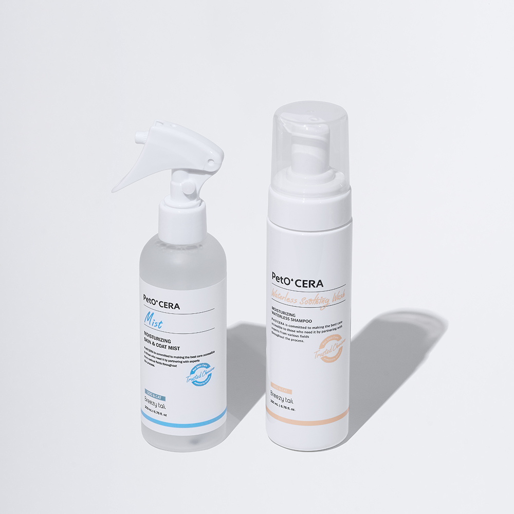 페토세라 강아지 미스트 200ml+워터리스 수딩워시 200ml 세트 - 상품 이미지
