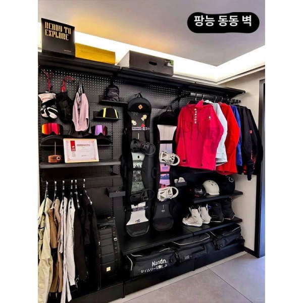 프리미엄 공구 보관대 거치대 스탠드 툴행거 부품 타공판 듀얼세트 A150 너비 1층 190x37cm - 상세 이미지 2