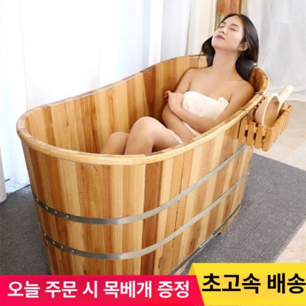 프리미엄 편백나무 히노끼탕 좌식 반신욕 건식 히노끼 아기 통 1-3세 - 상품 이미지