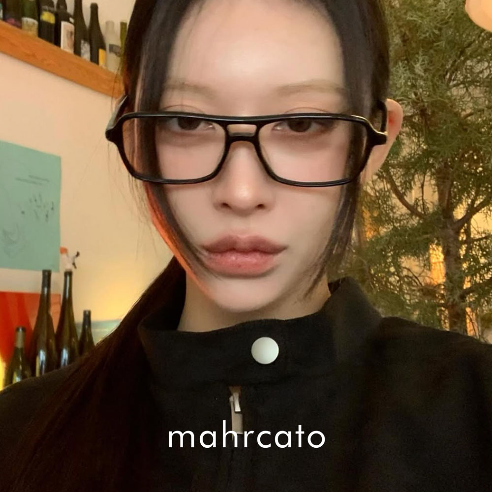 마르카토 레오 leo c001 블랙 사각 긱시크 투브릿지 뿔테 안경테 - 상세 이미지 2