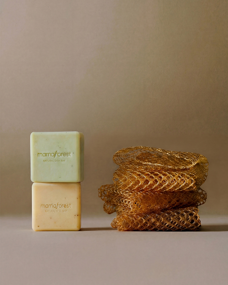 마마포레스트 설거지 비누 생분해 메쉬 수세미 세트 내추럴 디쉬바 고체형 주방세제 레몬글로리 그린하모니 제품 이미지