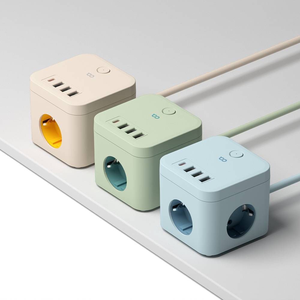 오아 큐브 멀티탭 PD35 대용량 4000W 콘센트 USB C타입 고용량 멀티 3구 어댑터 제품 이미지