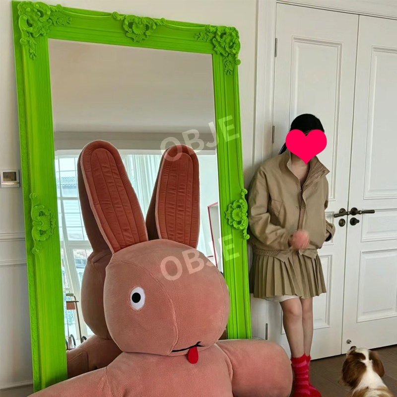 인테리어 전신거울 대형 벨벳 프레임 벽걸이 스탠드 비비드 와이드 - 상세 이미지 4