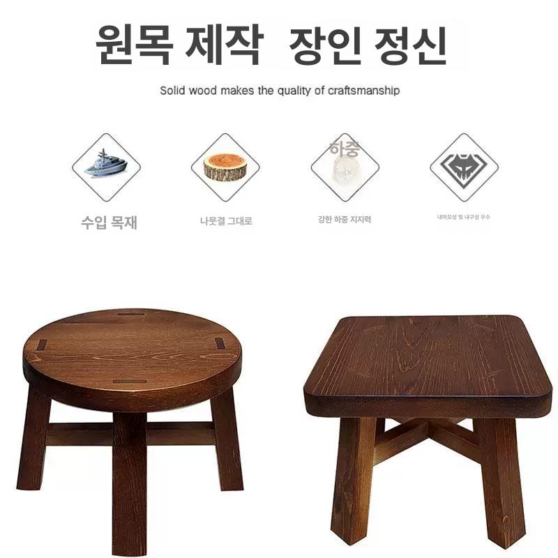 원목 사각 스툴 우드 나무 미니 간이 의자 화분 보조 가정용 28x18x20 - 상세 이미지 5