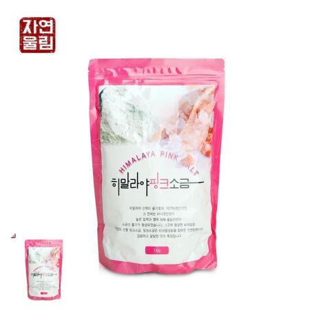 진명인터내셔널 소금입욕제 자연울림 핑크소금 암염 핑크 솔트 1kg 팩