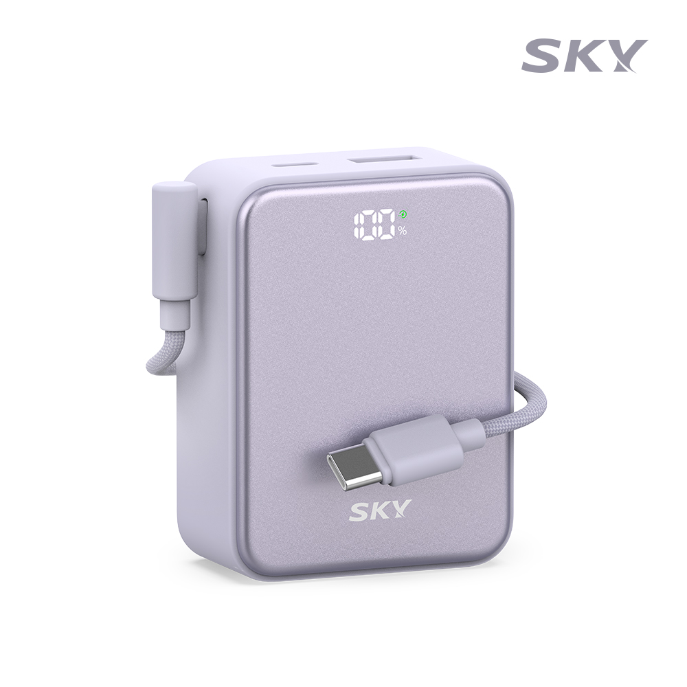 스카이 필 큐브 10000mAh PD QC 22.5W A10 보조배터리 퍼플 - 상품 이미지
