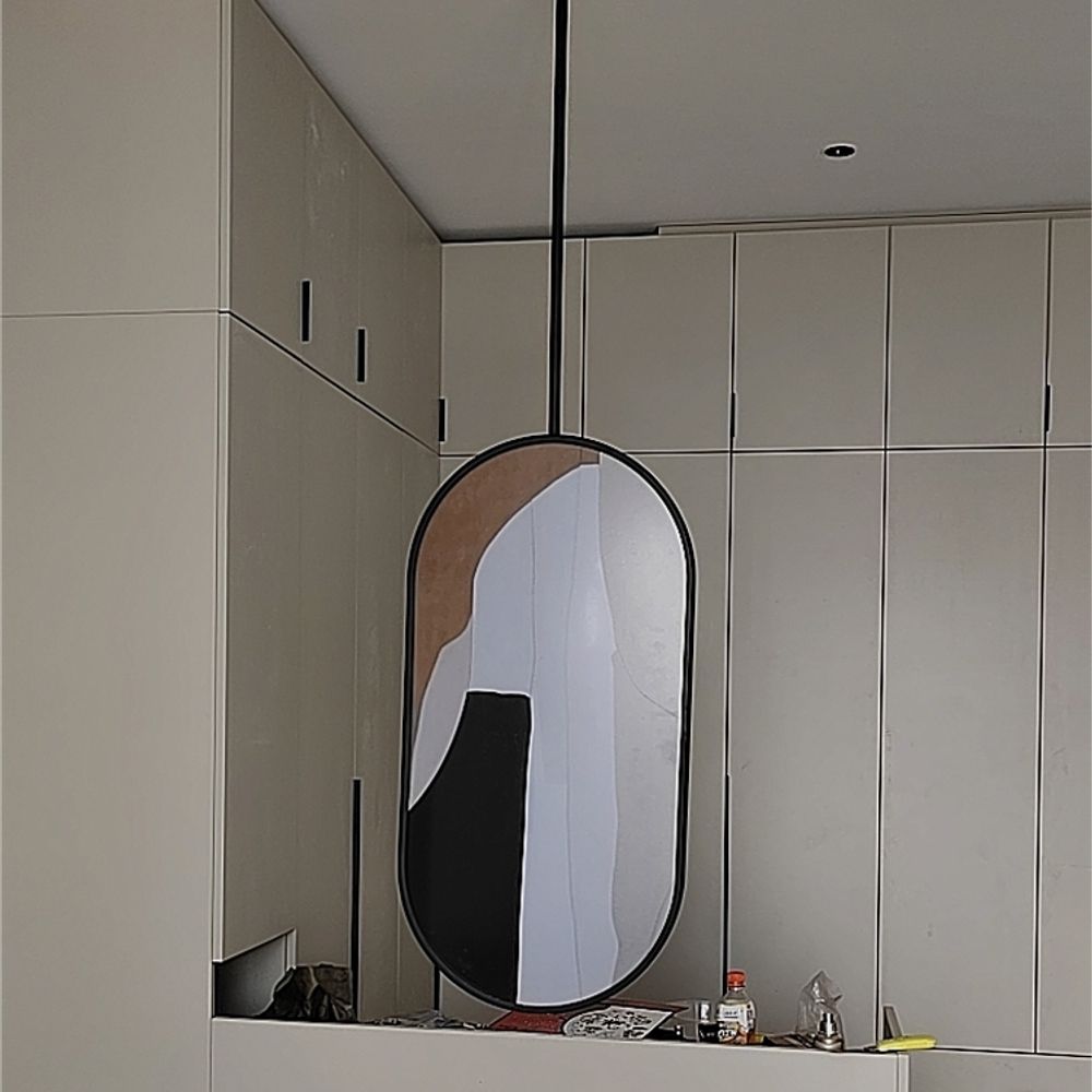 조명 천장형 거울 A. 금도금 단방향 거울 무광택 막대 길이 60cm, A. 40x70cm - 상세 이미지 5