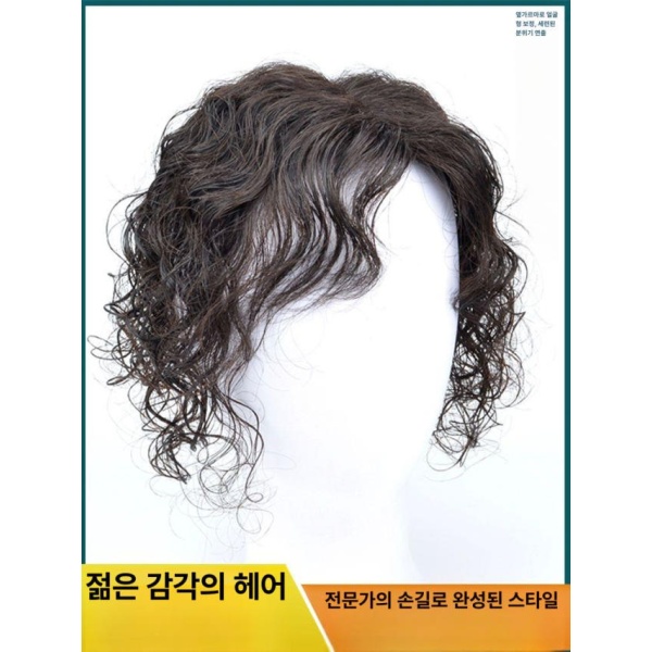 프리미엄 여성 인모 볼륨 정수리 가발 탑피스 붙임머리 12x10 내추럴 컬러 20cm - 상세 이미지 3