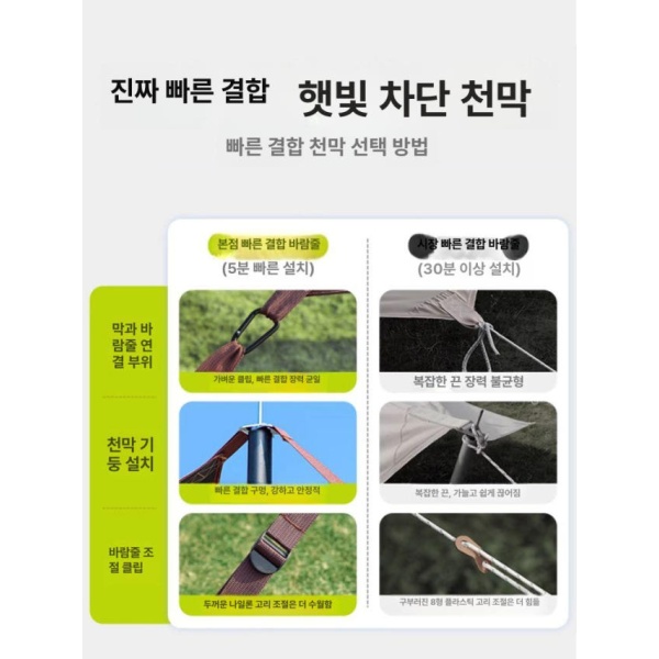 최대형 캠핑 타프 야외 천막 테라스 파라솔 야외용 표준 문 의자 색상 랜덤 1 - 상세 이미지 5