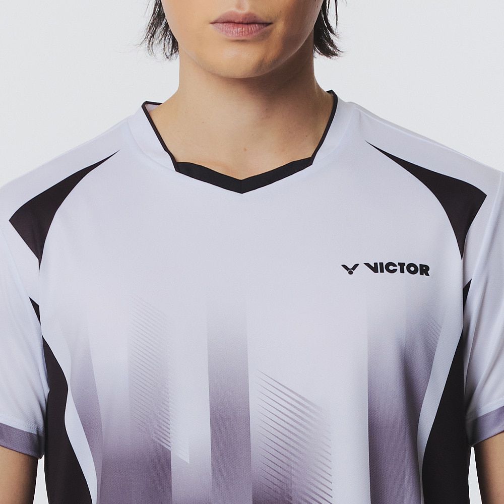 빅터 2026SS VT26AGW001M 쉐도우라인 화이트 블랙에디션 남성 경기티셔츠 - 상세 이미지 5