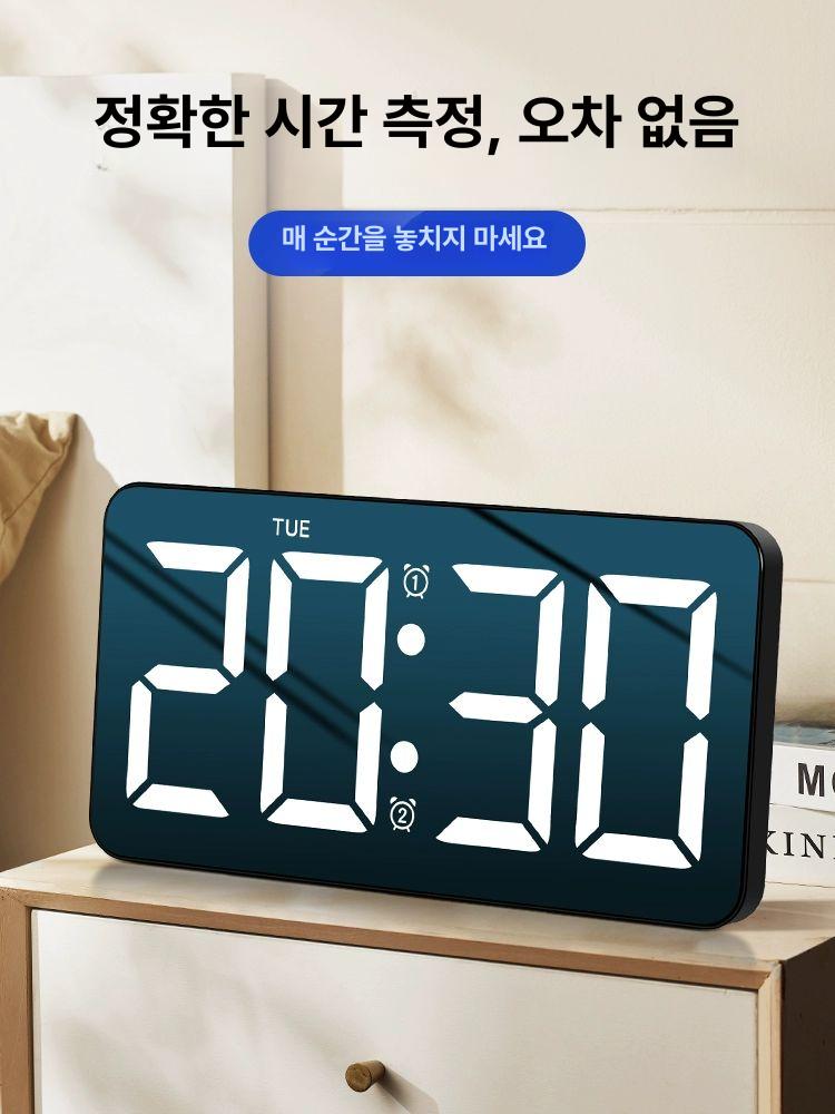대형 숫자 led 탁상 시계 고화질 디지털 전자 벽걸이 사무실 데스크탑 표준판 달력 - 상세 이미지 4