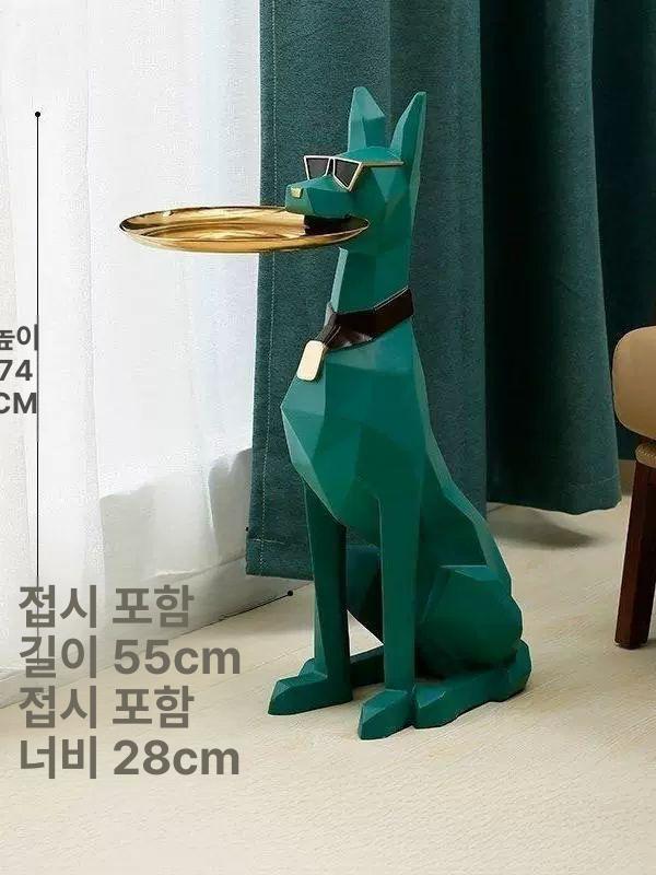 사이드테이블 인테리어 협탁 도베르만 골드 젠틀맨독 초대형 블랙 102cm - 상세 이미지 4