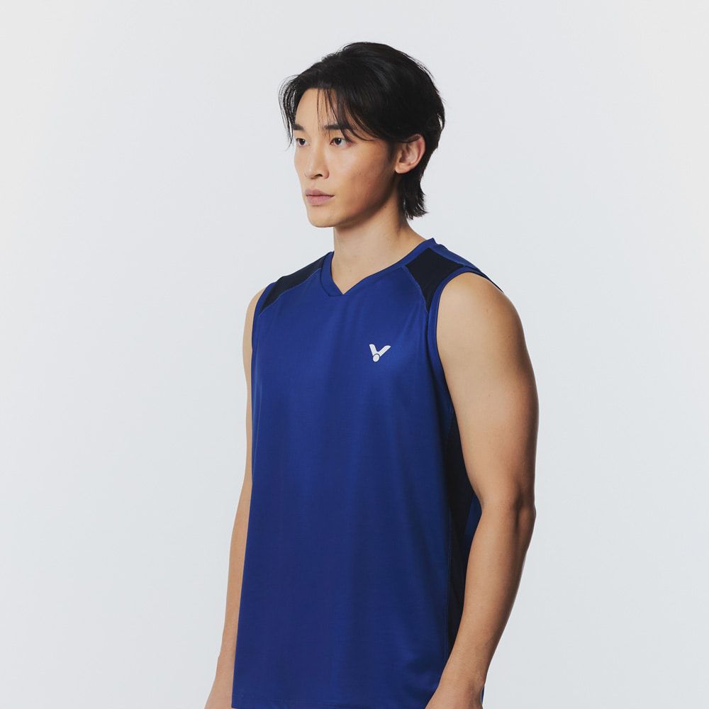 빅터 2026SS VT26BGW100M 스톰라인 네이비 반팔 남성 경기티셔츠 - 상세 이미지 2