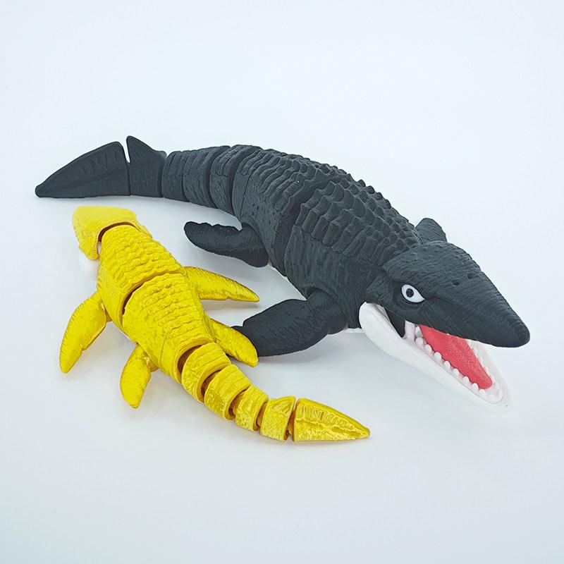 3D 프린팅 인테리어 어항 꾸미기 움직이는 바다 공룡 악어 고래 장난감피규어 골드 34cm - 상세 이미지 4