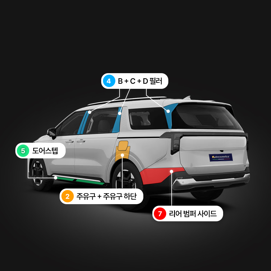라보코스메티카 카니발 KA4 FL PPF필름 헤드라이트 B,C,D필러 부분구매 - 상세 이미지 3
