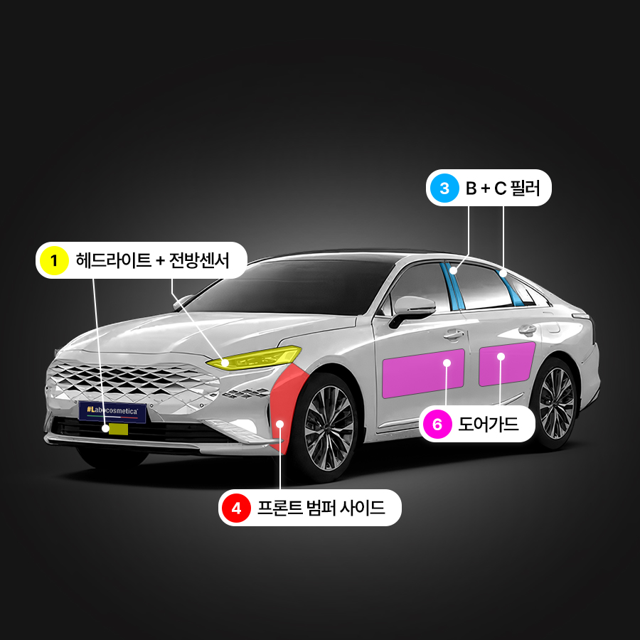 라보코스메티카 기아 K8 PPF필름 보호필름 헤드라이트 앞범퍼 뒷범퍼 - 상세 이미지 2