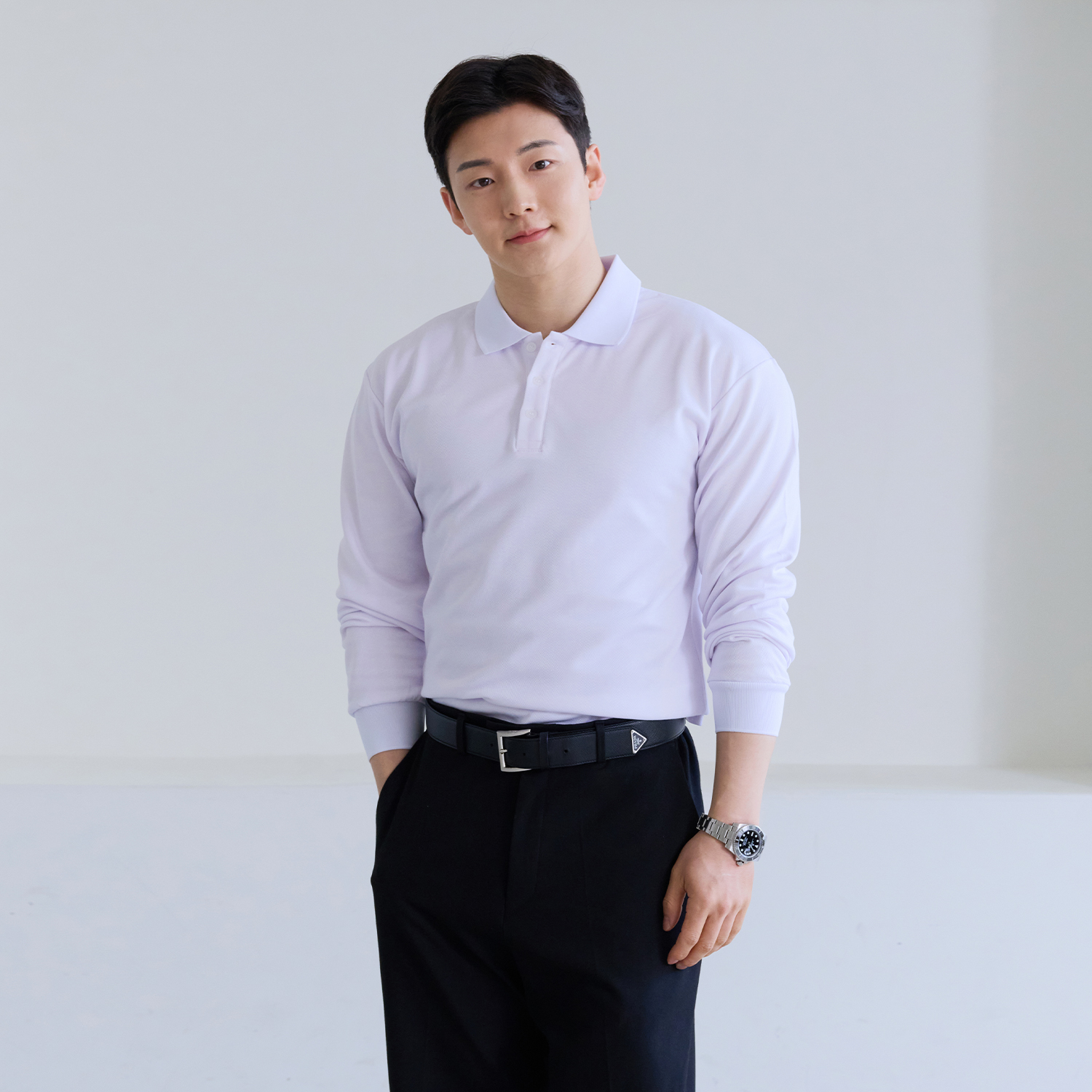 어깨넓어보이는 남자 머슬핏 긴팔 카라 티셔츠 이미지 8