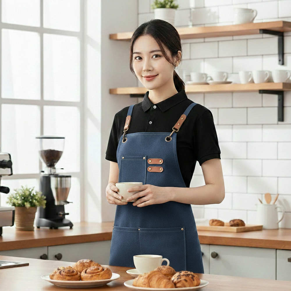 필굿리빙 주방 앞치마 방수 카페 미용실 바리스타 예쁜 식당 미술 남자 캔버스 이미지 6