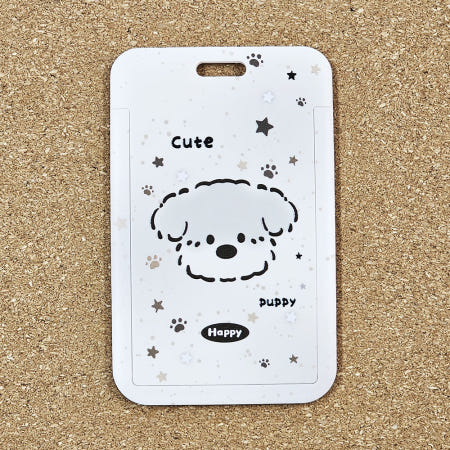 하얀 솜뭉치 강아지 학생증 우정템 포토카드 케이스 지갑