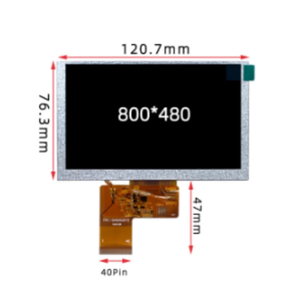 5 인치 800x480 컴퓨터 보조 화면 디스플레이 CVBS/VGA 인터페이스 DC12V 전원공급장치