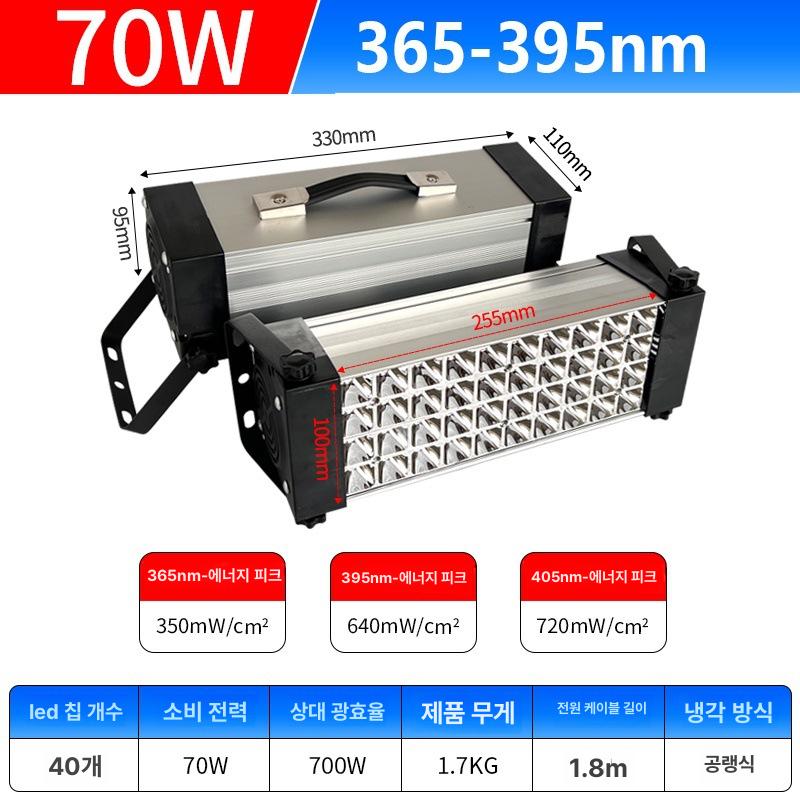 고출력 휴대용 UV 경화등 무영접착제용 자외선 기본 40 LED 70W-395nm 이미지 8