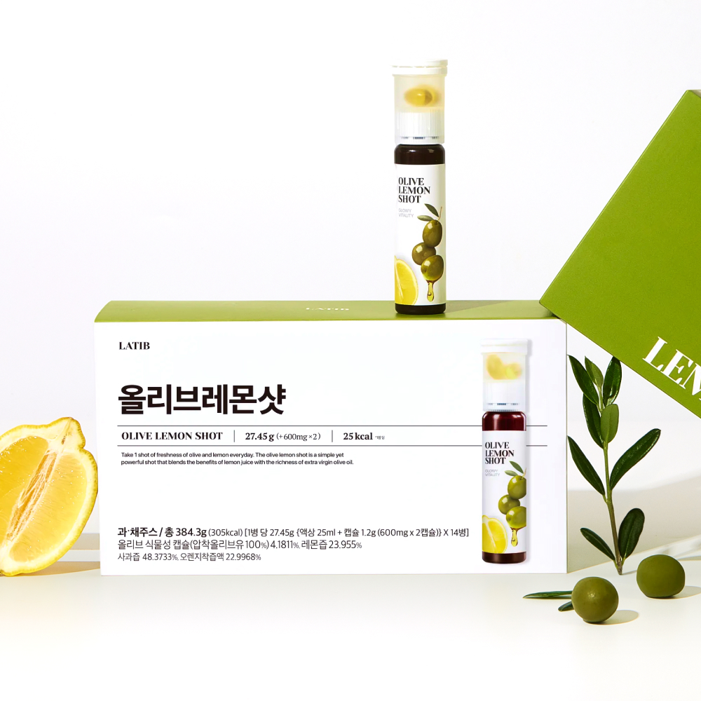 라티브 올리브레몬샷 올레샷 엑스트라버진 올리브유 올리브오일 캡슐 25ml, 84개 상품 이미지