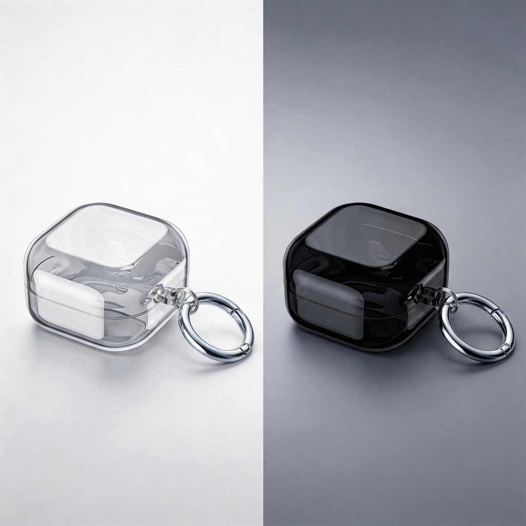 갤럭시 버즈4 프로 실리콘 투명 케이스 변색 방지 프리미엄 커버 카라비너 세트 호환 제품 이미지