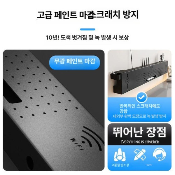 깔끔 정리 모뎀 셋톱박스 선반 거치대 셋탑박스숨기기 화이트-길이 40cm 벽걸이 비드릴 - 상세 이미지 2