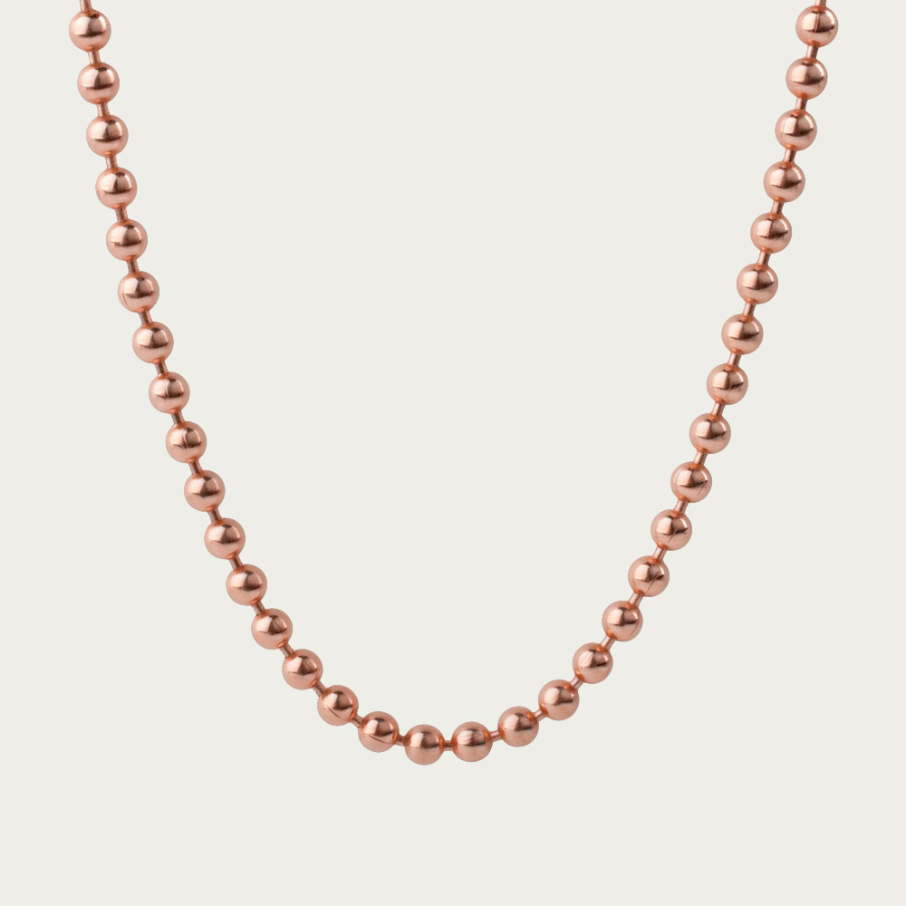 14K 18K 3mm 베이직 군번줄 볼 체인 목걸이 데일리 커플 남녀공용 - 상품 이미지