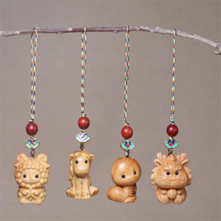 콩군하우스 은은한향 진사오미 원목 키링 포인트 십이지신 소품