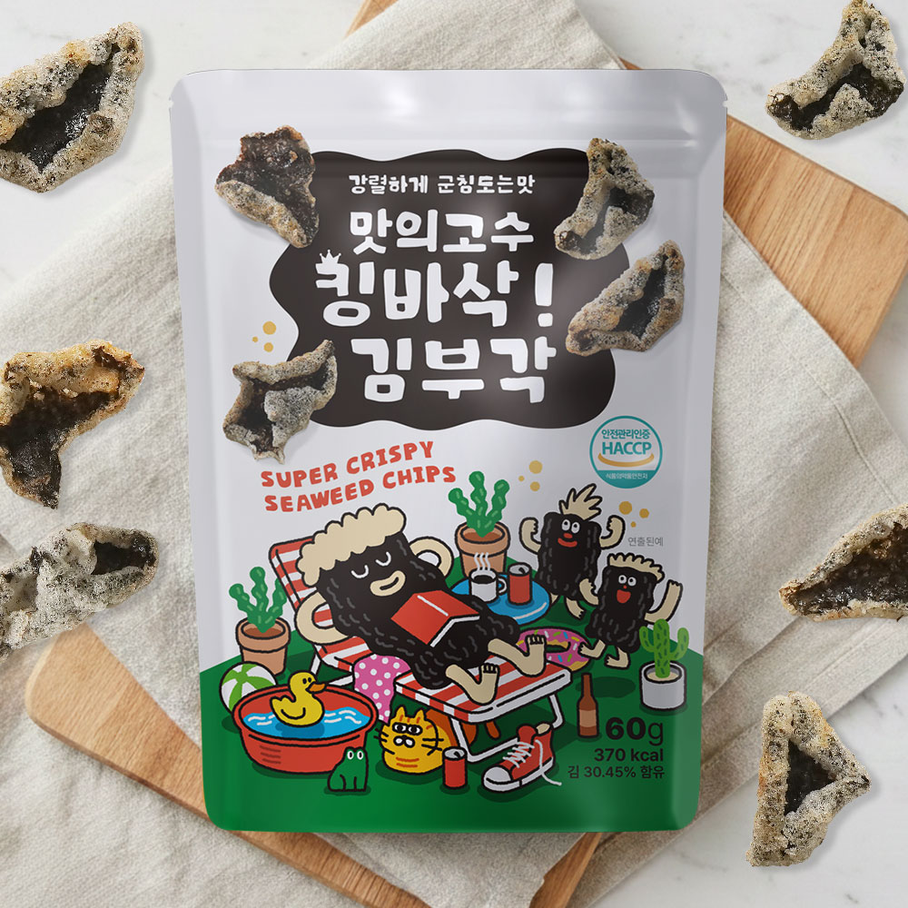 킹바삭 찹쌀 김부각 주전부리 맥주안주 60g, 5개 - 상품 이미지