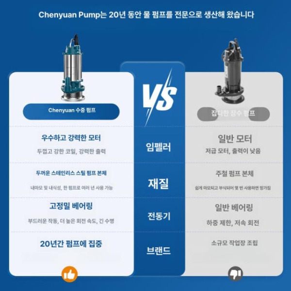 고성능 수중 펌프 잠수 순환 가정용 농업용 양수기 배수 관개 진공 워터 자동 물 370W 1인치 청수 알루미늄 케이스 - 상세 이미지 4