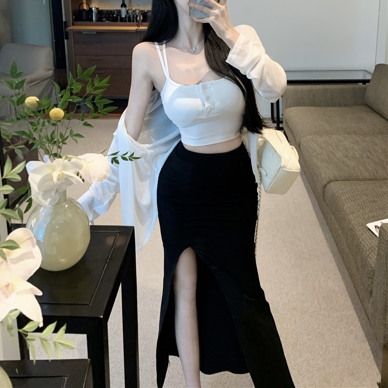 슬림가디건 나시 롱스커트 코디세트 이미지 6