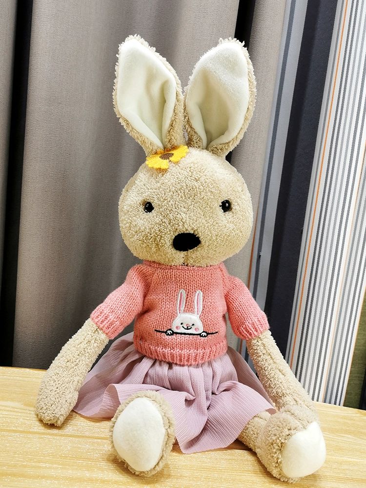 타이백 인형 스트랩 실내 고정 집게 데이지 커튼집게 화이트 데이지 래빗 1개 자석 - 상품 이미지