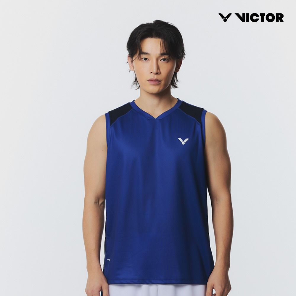빅터 2026SS VT26BGW100M 스톰라인 네이비 반팔 남성 경기티셔츠 - 상품 이미지