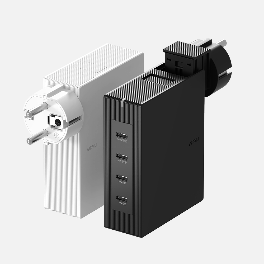 PD3.1 140W 여행용 접지 멀티 초고속충전기 GT410 블랙 제품 이미지