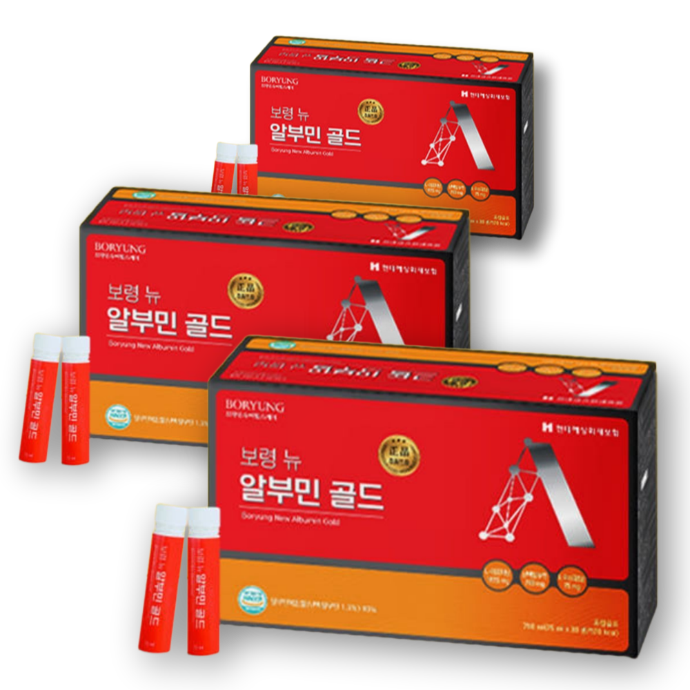 보령 뉴 알부민 골드 마시는 난백 실크 플러스 복합물 부스터 30병 30개입, 3개 - 상품 이미지