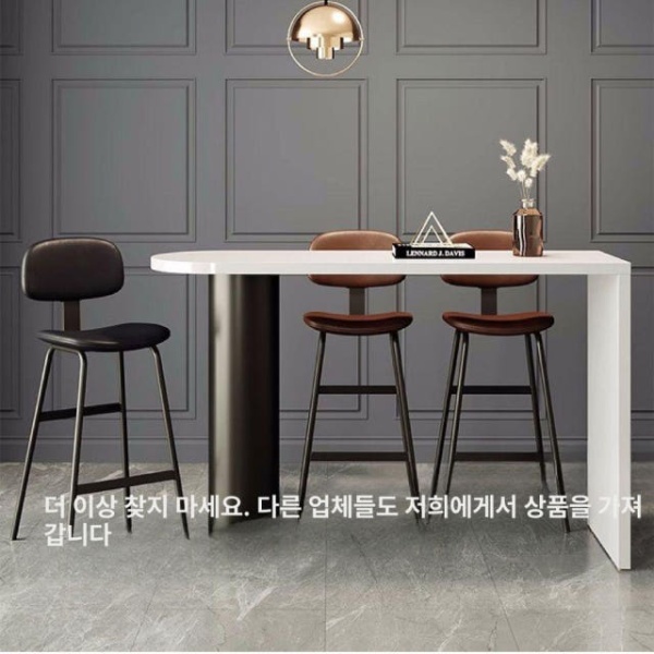 프리미엄 인테리어 철제 등받이 홈바 카페 바체어 고급형 바스툴 카페식탁의자 산업풍 바의자 75cm 105-110cm테이블 싱글 쿠션 - 상세 이미지 2