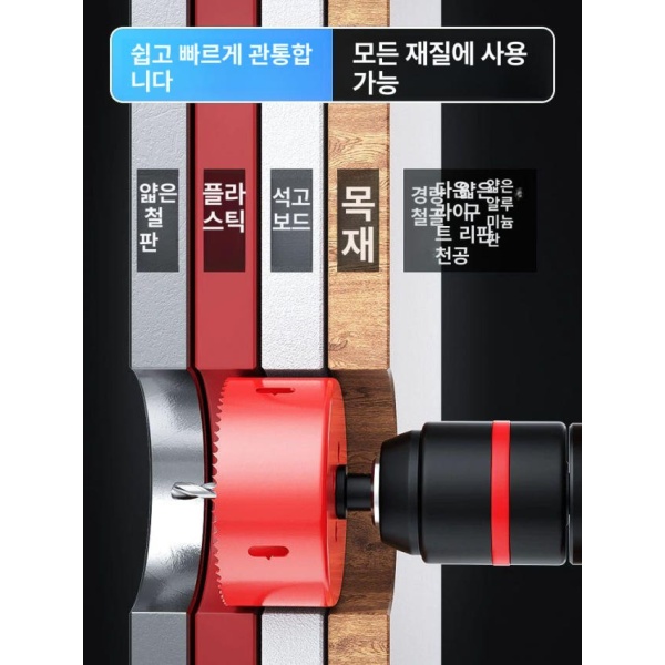 강력 천공 드릴링 타공 홀소 목공 홀쏘 대형 구멍드릴 홀캇타 16mm - 상세 이미지 5